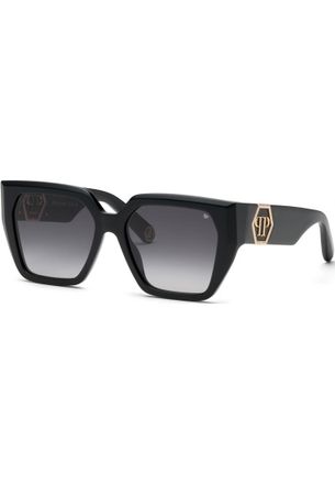 Philipp Plein Womens SPP160 57 0700 Sunglasses - Black - One Size