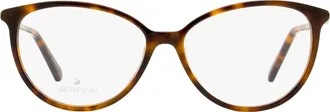 Swarovski SK5385 Crystal-Embellished Oval Eyeglasses - Brown