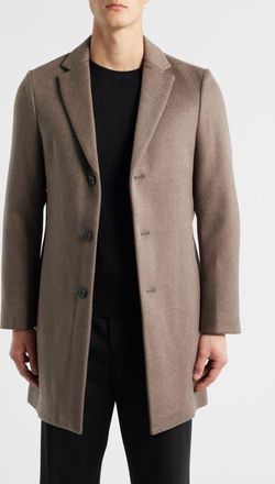 Reiss Gable Wool Blend Overcoat in Mouse Melange at Nordstrom, Size Xx-Large
