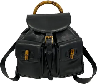 Gucci Black Leather Backpack (Pre-Owned)