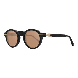 Matsuda Sunglasses, unisex, Black, 46 MM, Black Brushed Gold/Brown Sunglasses