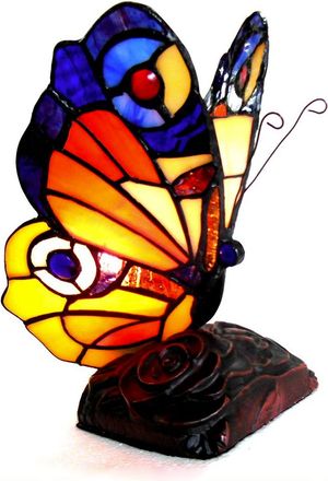 Chloe Lighting KACY 6 Tiffany-style 1 Light Butterfly Accent Table Lamp 9 Tall