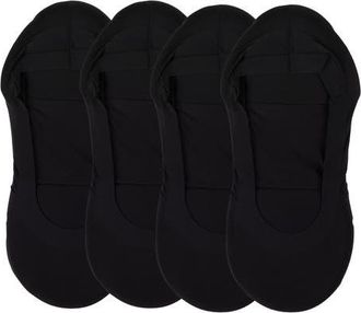 MeMoi Assorted 4-Pack Cushioned Liner Socks in Black at Nordstrom