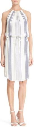 Joie Sief Stripe Silk Dress in Porcelain/Dark Navy at Nordstrom Rack, Size Small