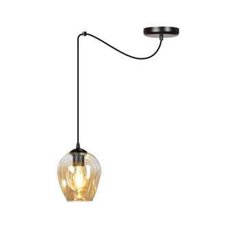 Wonderlamp L&aacute;mpara colgante de metal y cristal &aacute;mbar con cable ajustable max.200