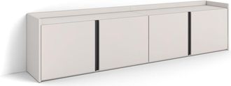 Skraut Home Skraut Home - Mueble Tv, Televisi&oacute;n, Muebles De Sal&oacute;n, Almacenaje, 207x35x50cm, Para Tv Hasta 80, Con Almacenamiento, Estilo Moderno, Beige