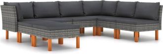 vidaXL Vidaxl - Set De Muebles De Jard&iacute;n 8 Pzas Y Cojines Rat&aacute;n Sint&eacute;tico Gris