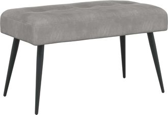 vidaXL Banco Con Tapicer&iacute;a Con Botones Gris Claro 80 X 40 X 46 Cm Vidaxl