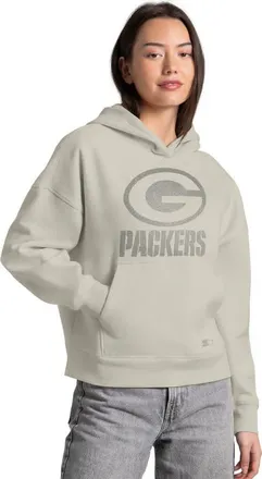 Starter Womens Starter Khaki Green Bay Packers Rhinestone Relaxed Hoodie at Nordstrom, Size Xx-Large