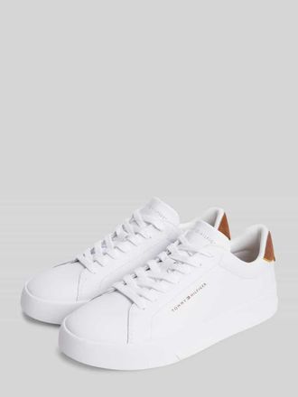 Tommy Hilfiger Sneaker aus Leder-Mix mit Label-Details in Weiss, Gr&ouml;&szlig;e 40
