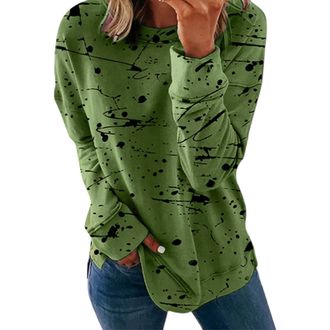 Generic My Orders Delivery Sweatshirts for Women UK clearance Women Sweatshirts Trendy Printting Long Sleeve Coat Shirts Womans Round Neck Blouse (Green, M)