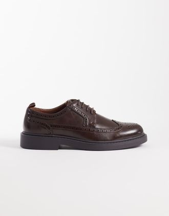 Asos Scarpe stringate marroni con dettagli brogue-Marrone