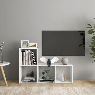 vidaXL Vidaxl - Muebles De Sal&oacute;n 2 Pzas Madera Ingenier&iacute;a Blanco 72x35x36,5 Cm