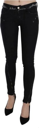 Costume National Low Waist Zipper Leg Skinny Denim Jeans - Dames - Skinny Jeans - Zwart - W26 - Denim - Jeans