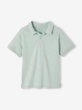 Vertbaudet Jungen Poloshirt klassisch, Recycling-Baumwolle mintgr&uuml;n