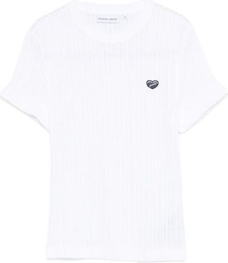 Maison Labiche Ribbed Heart-appliqu&eacute; T-shirt