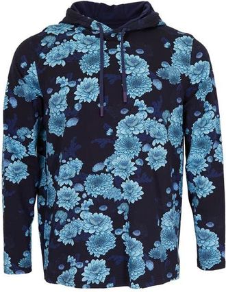 Lords of Harlech Horatio Jersey Lightweight Hoodie in Serious Floral Navy at Nordstrom, Size Xx-Large