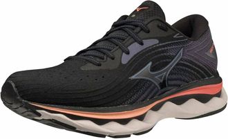 Mizuno Womens Wave Sky 6 Running Shoe In Black