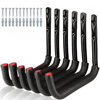 OEM Juego De 6 Ganchos Resistentes De Acero Y Eva Para Garaje, Ideales Para Bicicletas, Sillas, Tuber&iacute;as Y Para Uso Interior Y Exterior