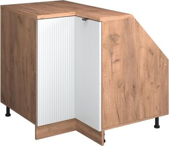 Vicco Armario Para Techo Inclinado Armario De Esquina Rion, Ondulaci&oacute;n Blanca, 75.6 X 81.6 Cm Con 1 Puerta, Carcasa Del Armario 60 Cm De Profundidad, Vicco