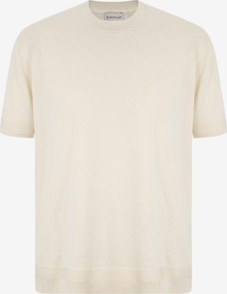 Moncler Feinstrick-Kurzarmpullover aus Seidenmix