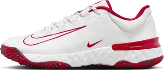 Nike Womens Alpha Huarache Elite 4 Turf Softball Shoes in White | FD2746-104