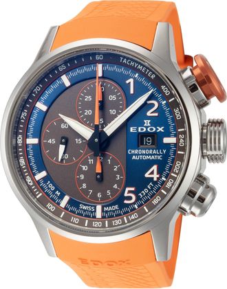 Edox Mens Chronorally 45mm Automatic Watch