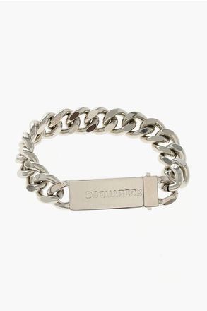 Dsquared2 Silver-Tone Chain Bracelet with Logoed Detail size One Size