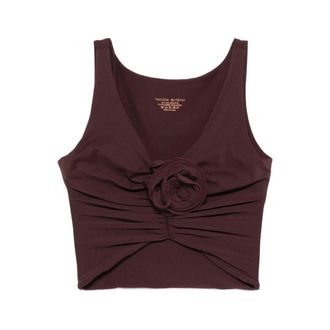 Magda Butrym Sleeveless Tops, female, Red, Size: 2XS Gathered Front V-neck Top