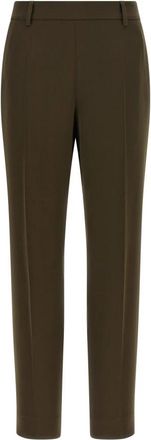 Alberto Biani Tailored Broeken - Dames - Vrijetijds broeken - Groen - XS - Leer - Broeken