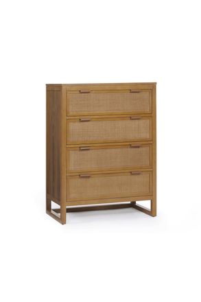 Teamson Home Hatteras Chest of Drawers 4 Drawer Bedroom Dresser in Natural