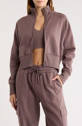 Zella Feather Fleece Track Jacket in Grey Plum at Nordstrom Rack, Size X-Large