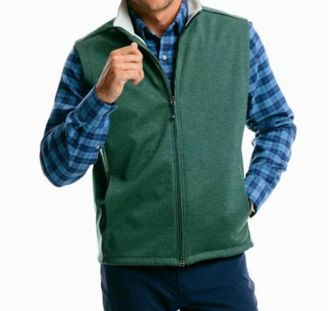 Southern Tide Breakwater Performance Vest In Heather Green Gables