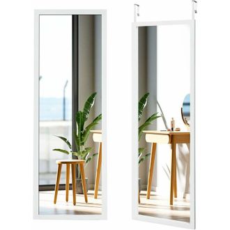 Costway Costway - Specchio sulla Porta o sul Muro, Specchio a Figura Intera, Specchio Montato al Muro per Camera da Letto Salone Spogliatoio,120 x 37 cm