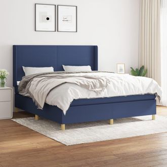 vidaXL Vidaxl - Cama Box Spring Con Colch&oacute;n Tela Azul 160x200 Cm