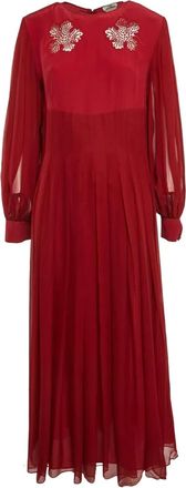 Fendi silk midi dress - Red