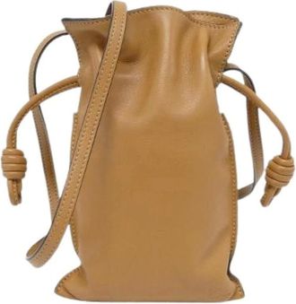 Loewe Pre-owned Mini Bags, male, Beige, Size: ONE SIZE Pre-owned Flamenco Pocket Calf Shoulder Bag