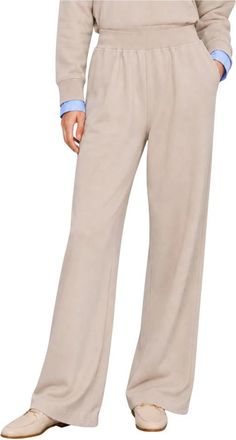 Kocca Wijde broek met hoge elastische taille en zakken - Dames - Sweatpants - Beige - M - Broeken