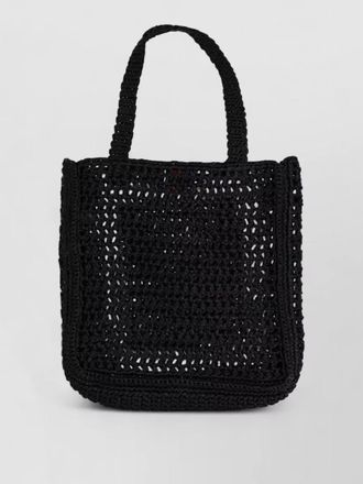 Casablanca logo crochet tote bag dual handles