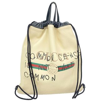 Gucci Ivory Leather Backpack (Pre-Owned)