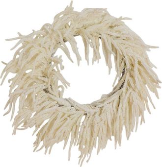 Nearly Natural 24In. Artificial Real Touch White Norfolk Island Pine Wreath