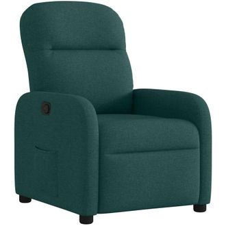 vidaXL Sill&oacute;n Reclinable De Tela Verde Oscuro Vidaxl