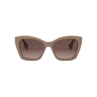 Fendi Accessoires, unisex, Beige, ONE Size, Fe 40151I Zonnebril