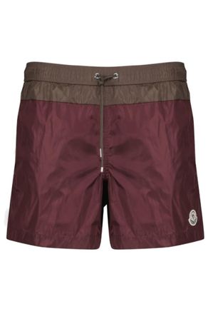 Moncler Maroon Logo Swim Shorts