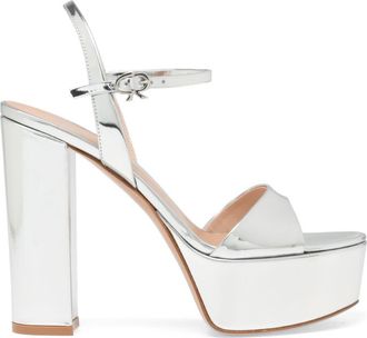 Gianvito Rossi Marlena Sandals in Metallic Silver Calf at Nordstrom, Size 35.5