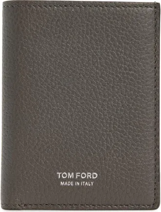 Tom Ford Leather Folding Card Holder in Smoke Grey at Nordstrom