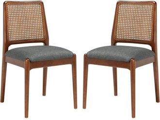 Safavieh Set of 2 Reinhardt Rattan Dining Chairs