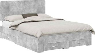 vidaXL Bed Frame Concrete Grey 160 x 200 cm Engineered Wood vidaXL