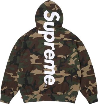 SUPREME SS26 Satin Appliqu&eacute; Hooded Sweatshirt Woodland Camo SUP-SS26-191-CAM
