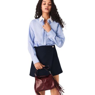 Maje 2-in-1 shirt dress in Blue Sky at Nordstrom, Size 42 Eu